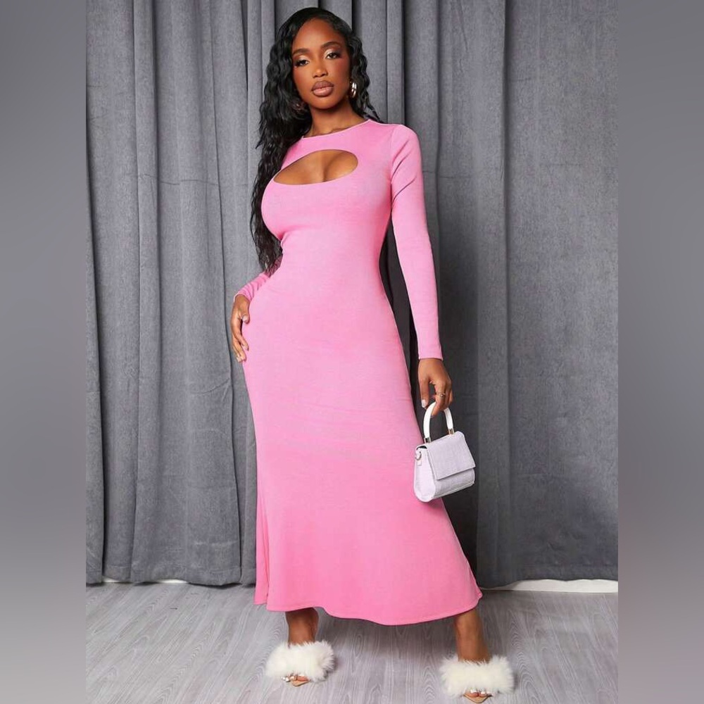 PINK MERMAID STYLE BODY CON DRESS